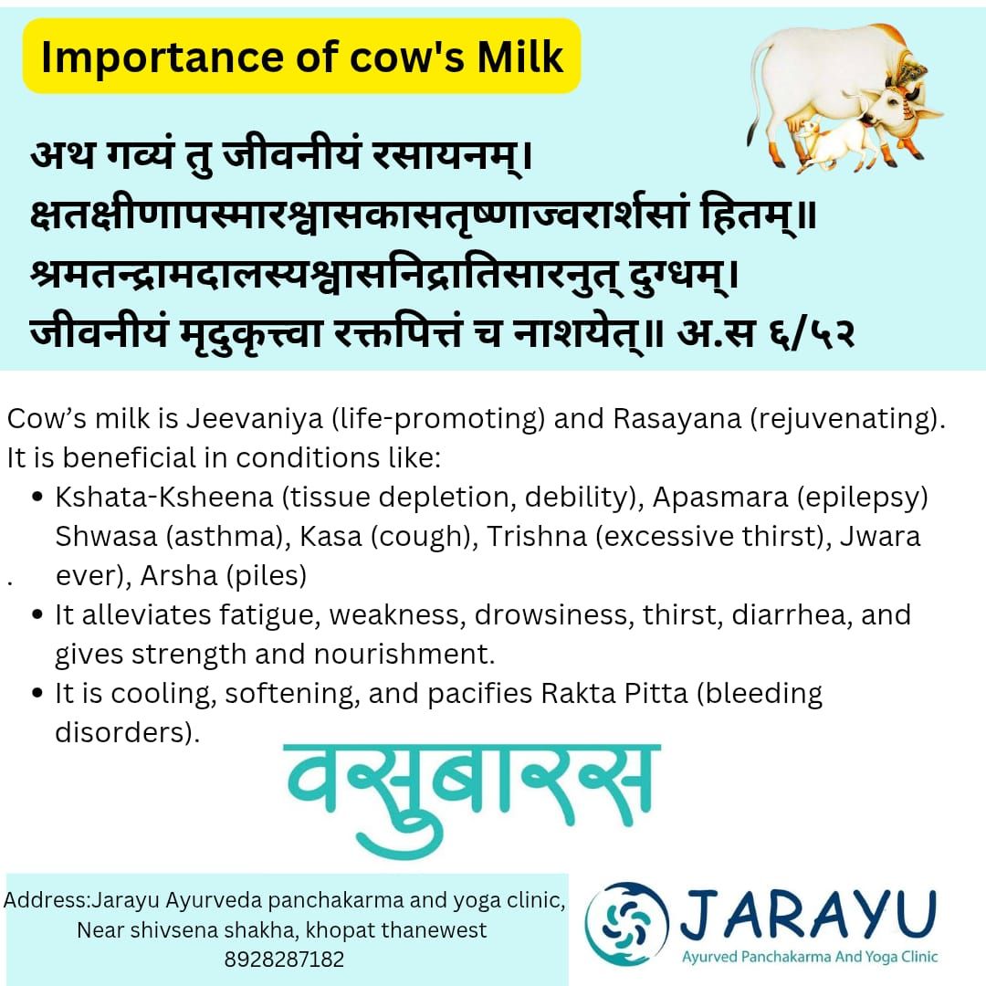 “Discover the Ayurvedic Secrets of Cow’s Milk — Its Health Benefits, Ideal Usage, and When to Avoid It.”  